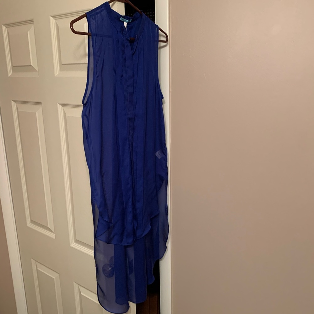 Blue tank top blouse